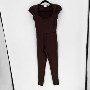 Wilfred Free Theodora Jumpsuit square neck cap sleeve sweat wicking size XS